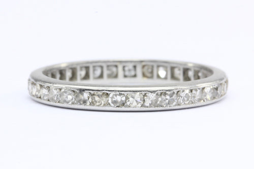 Art Deco Platinum Old European and Single Cut Diamond Eternity Band - Queen May