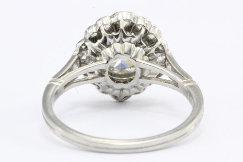 Edwardian Style Platinum 1.5 CT Old European Cut Diamond Ring - Queen May