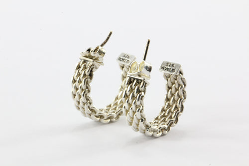 Tiffany & Co Sterling Silver Somerset Mesh Half Hoop Earrings - Queen May