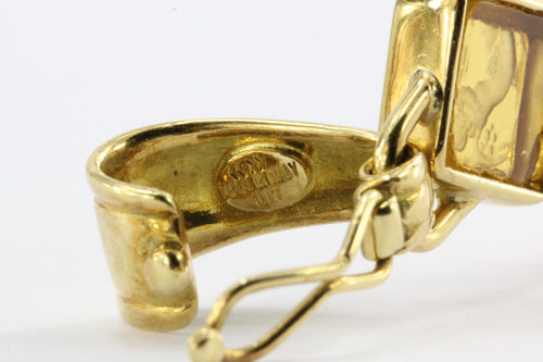 18K Gold Pearl Tagliamonte Cupid Cherubs Cross Pendant Necklace - Queen May