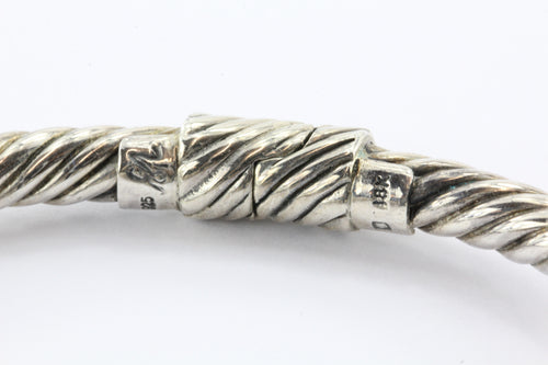 Bali Designs Robert Manse Sterling Silver 18K Pearl Garnet Cable Cuff Bracelet - Queen May