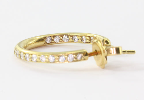 18K Yellow Gold 1 CTW Diamond Eternity Hoop Earrings by Honora - Queen May