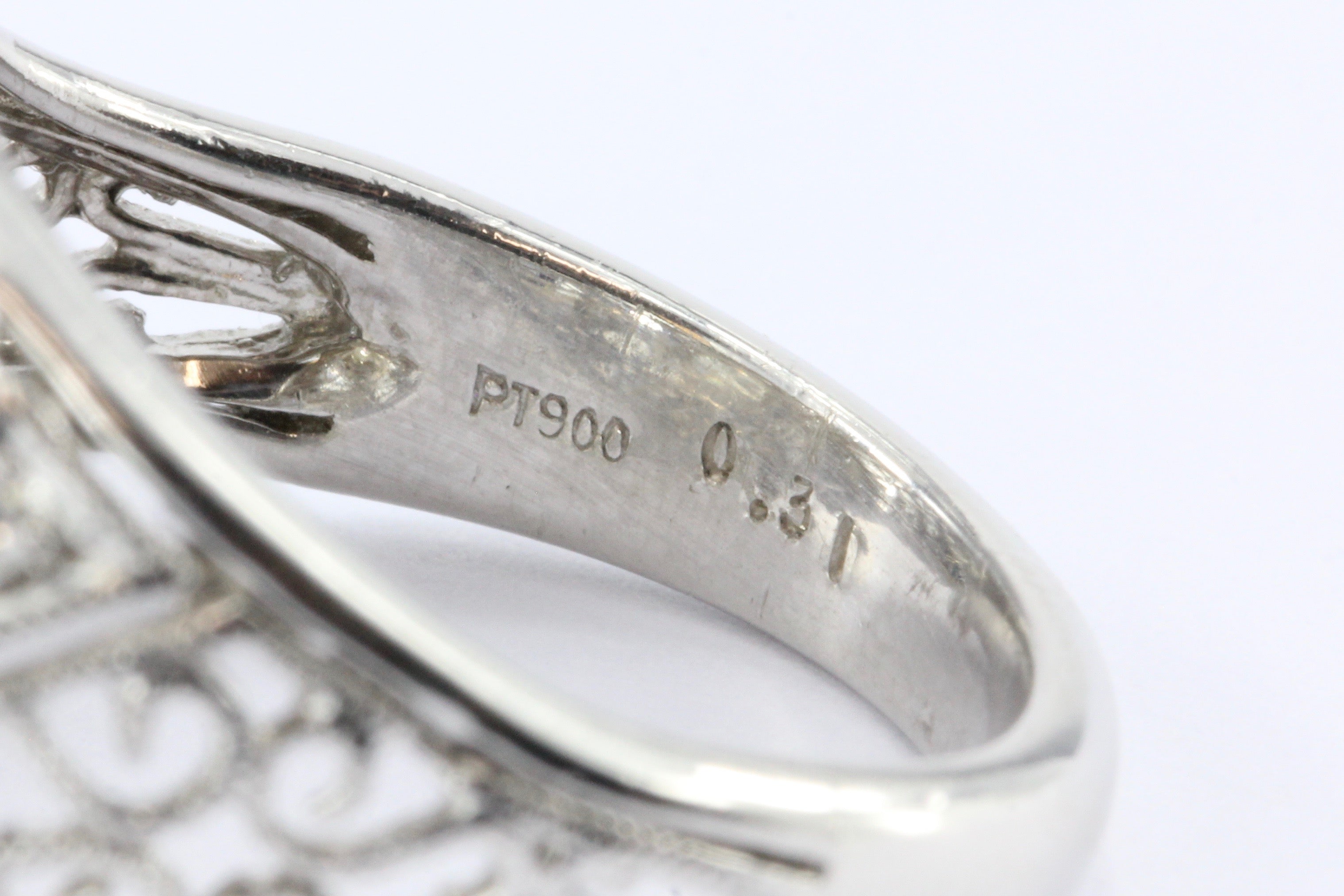 17500円 Platinum Old European Cut Diamond Art Deco Style Ring Size 7 – QUEEN MAY