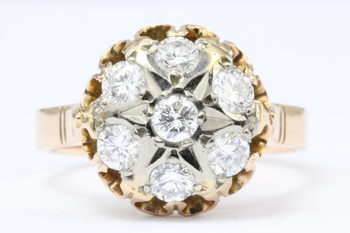 Armenian 14K Rose Gold Diamond Starburst Dome Ring c.1989 - Queen May