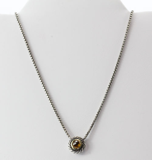 David Yurman Sterling Silver & 18K Gold Citrine Cookie Necklace - Queen May