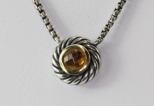 David Yurman Sterling Silver & 18K Gold Citrine Cookie Necklace - Queen May