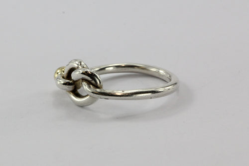 Tiffany & Co Sterling Silver & 18K Gold Knot Ring Size 5.5 - Queen May