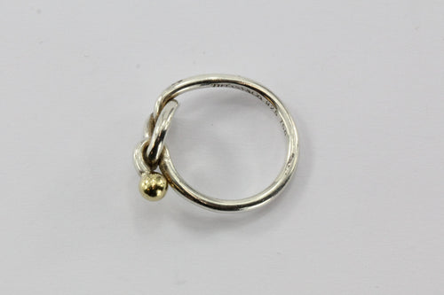 Tiffany & Co Sterling Silver & 18K Gold Knot Ring Size 5.5 - Queen May