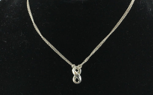 Tiffany & Co 925 Sterling Silver Double Chain Infinity Necklace - Queen May