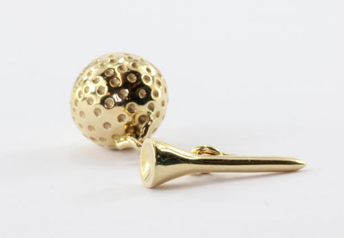 Retro 14K Gold Golf Ball & Tee Cufflinks - Queen May