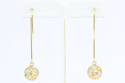 Joyeria Ramon 18k Gold Diamond Sphere Collection Earrings - Queen May