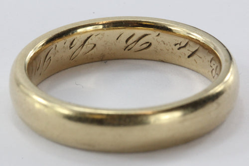 Antique Edwardian 14K Gold 1911 Dated Wedding Band - Queen May