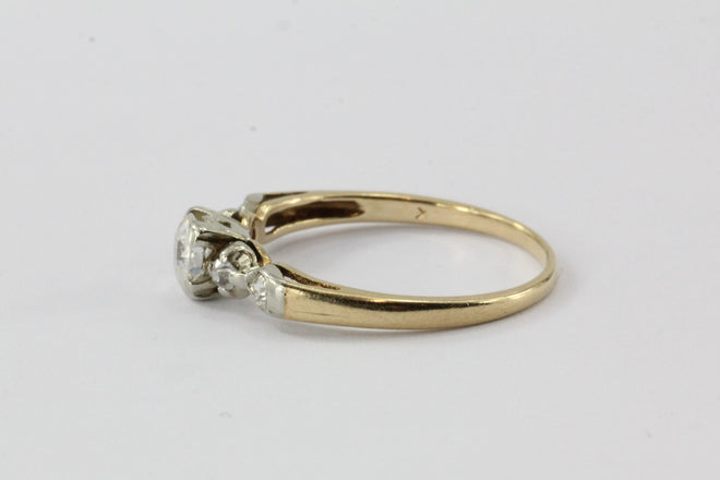 Antique 1/2 Carat Old European Diamond 14K Gold Engagement Ring - Queen May