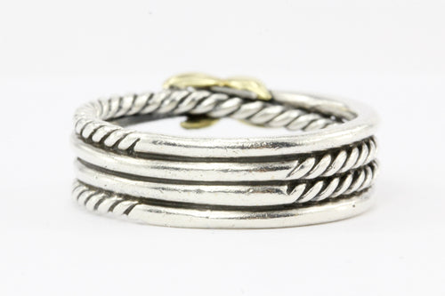 David Yurman Sterling Silver with Yellow Gold Accent Crossover Ring ...