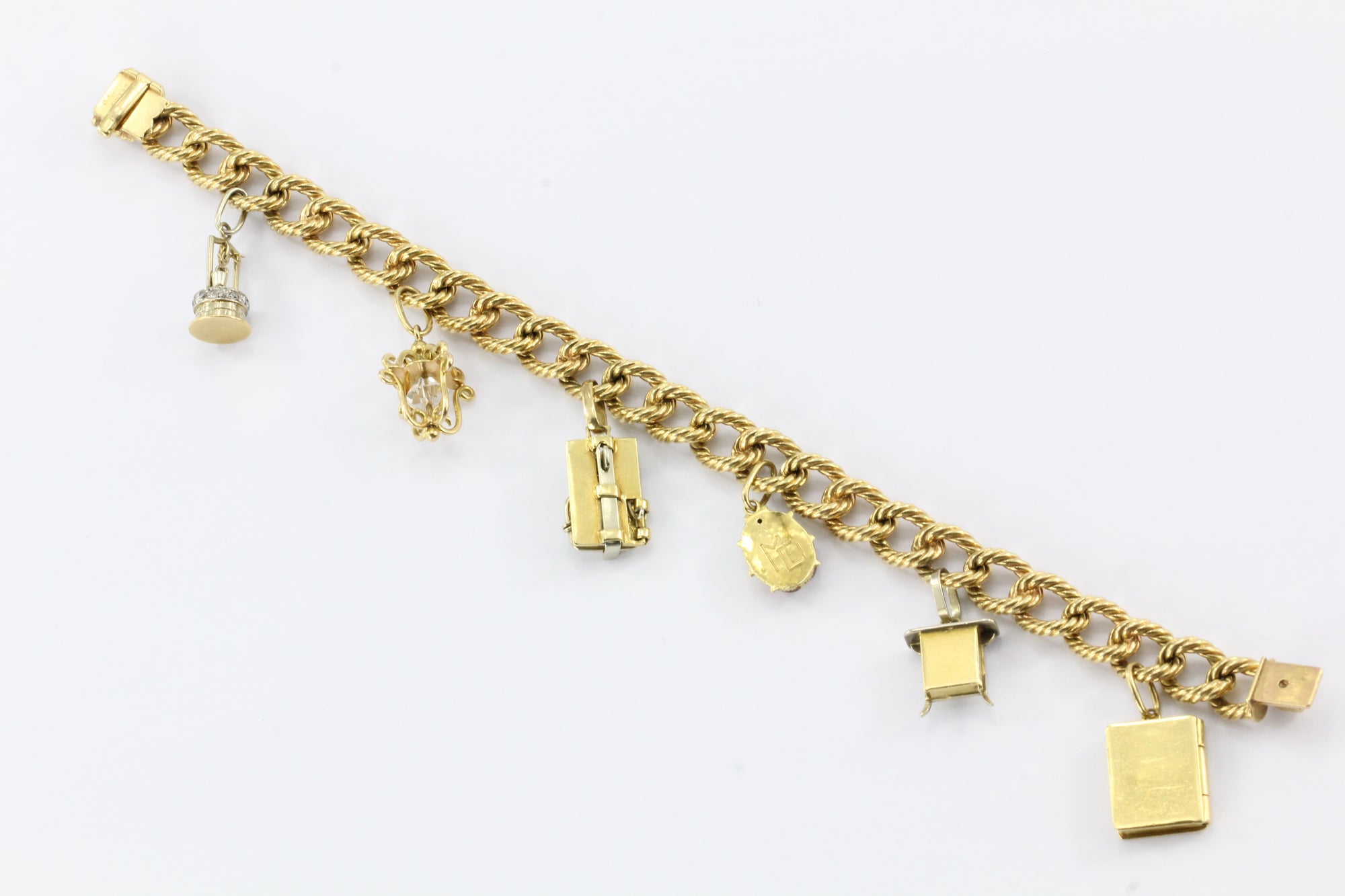 Cartier 18K Gold French Retro Loaded Charm Bracelet c.1950's – QUEEN MAY