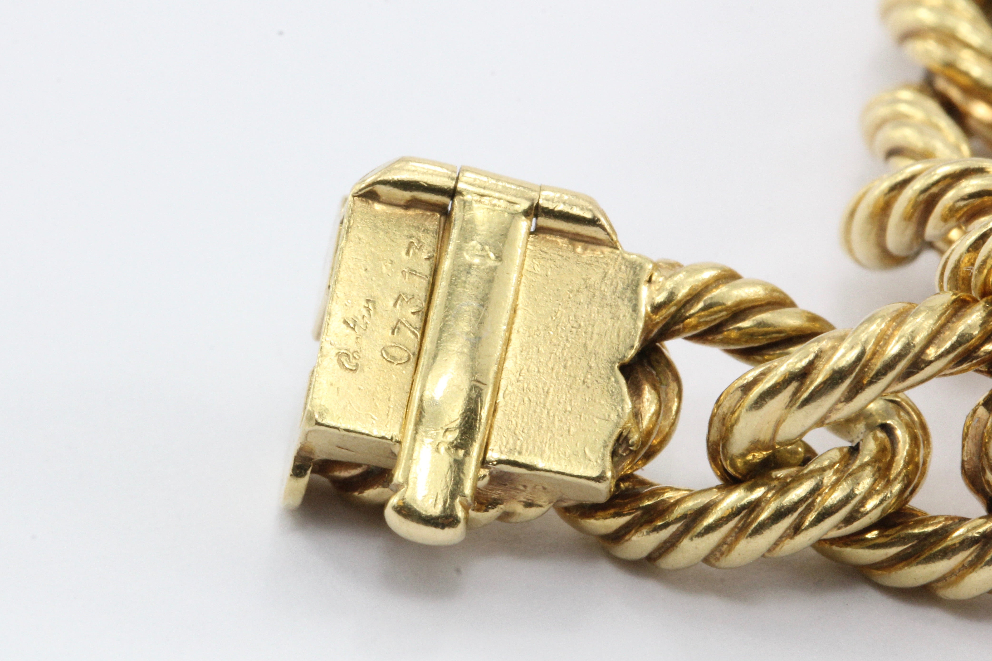 Cartier 18K Gold French Retro Loaded Charm Bracelet c.1950's