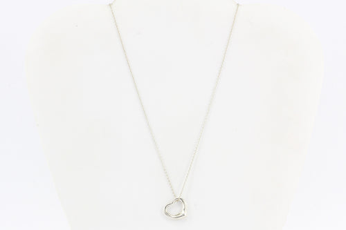 Tiffany & Co. Sterling Silver Elsa Peretti Open Heart Pendant Necklace - Queen May