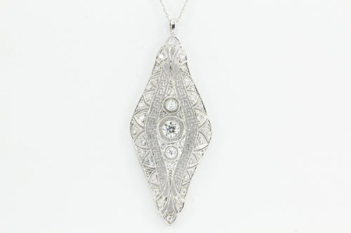 Art Deco Platinum Diamond Pendant C.1920's - Queen May