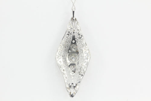 Art Deco Platinum Diamond Pendant C.1920's - Queen May