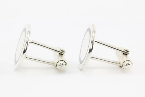 Tiffany & Co. Sterling Silver Blue Enamel Cufflinks - Queen May