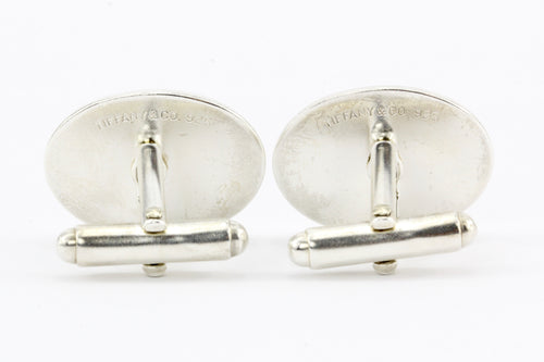 Tiffany & Co. Sterling Silver Blue Enamel Cufflinks - Queen May