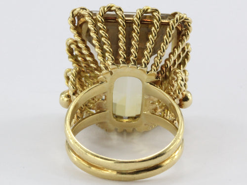 Vintage 18K Gold Large Chunky 27 Carat Statement Ring - Queen May