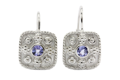 14K White Gold .3 CTW Tanzanite Earrings - Queen May