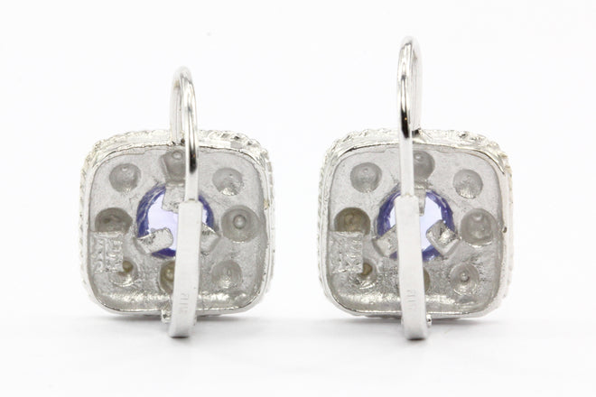 14K White Gold .3 CTW Tanzanite Earrings - Queen May