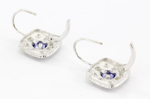 14K White Gold .3 CTW Tanzanite Earrings - Queen May