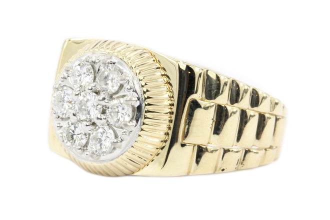 14K Yellow Gold 1 CTW Men's Ring - Queen May