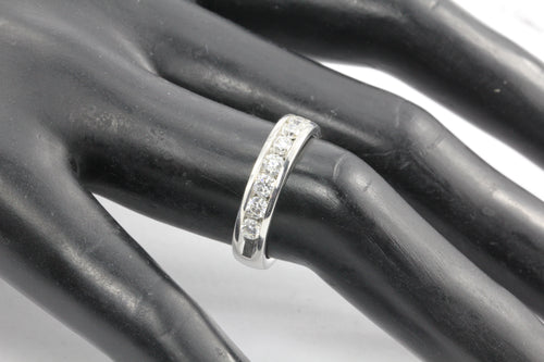 14K White Gold 1 CTW Diamond 1/2 Eternity Band Ring Size 6.75 - Queen May
