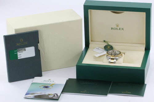 Rolex Black Dial Submariner Stainless 18K Gold Oyster Automatic Watch 116613 - Queen May