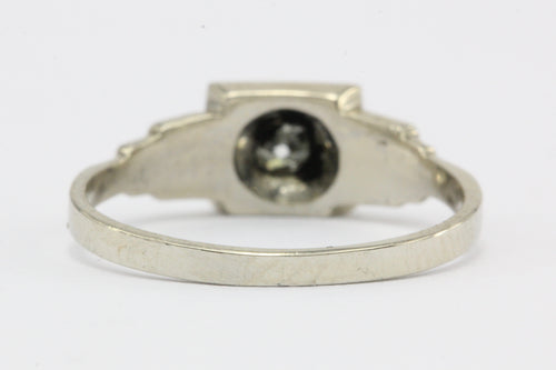 Art Deco 14K White Gold Single Cut Diamond Baby Ring c.1920's - Queen May