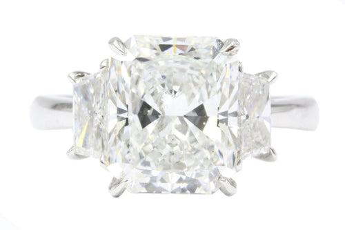 Platinum 4.01CT Radiant Cut Diamond Engagement Ring - Queen May