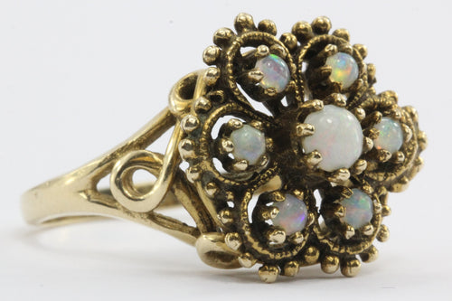 Antique Victorian Revival 14K Gold Opal Ring - Queen May