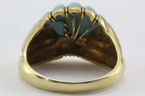Vintage Greek 18K Gold Turquoise Art Deco Ring – QUEEN MAY
