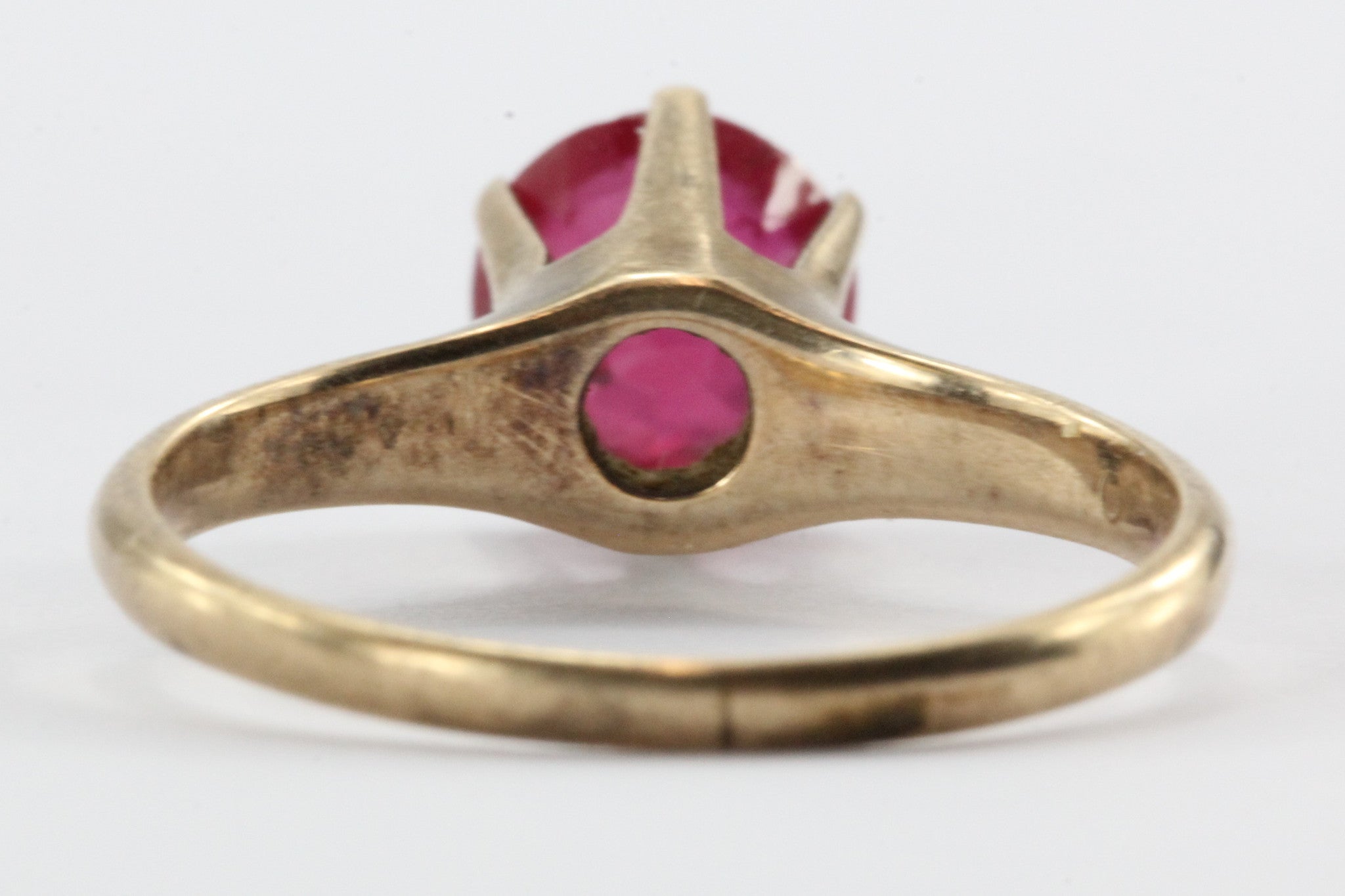 Antique Victorian Ostby & Barton 10k Gold & Ruby Belcher Mounted Ring ...