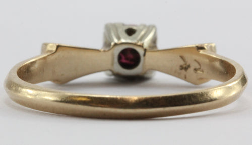 Antique Art Deco 14K Gold Ruby Ring - Queen May