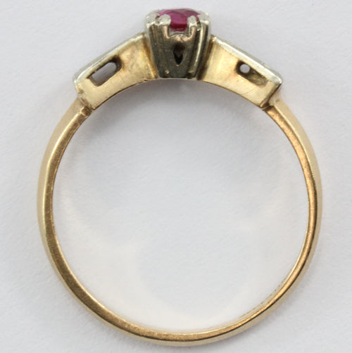 Antique Art Deco 14K Gold Ruby Ring - Queen May