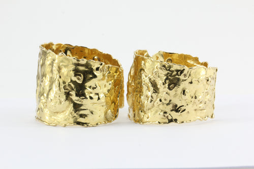 Pair of Gold 'Manchette' Cuff-Bracelets