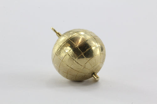 Vintage 14K Gold World Globe Charm - Queen May