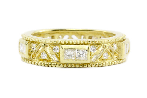 18K Yellow Gold Modern Eternity Band 1.7 CTW - Queen May