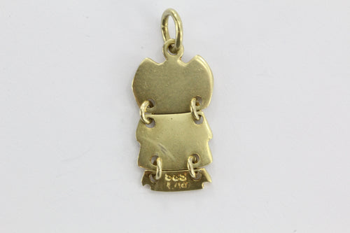 Vintage 14K Gold Greek Athenic Owl Charm Pendant - Queen May