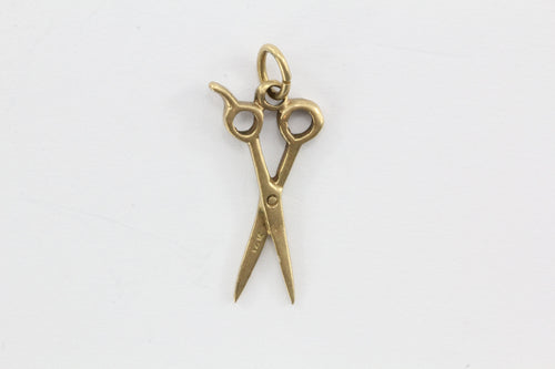 Vintage 14K Gold Scissors Shears Charm - Queen May