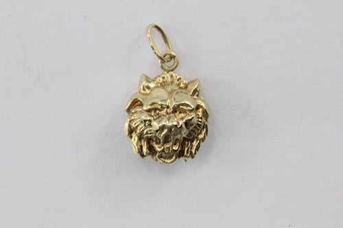 Vintage 14K Gold Double Sided Bobcat Head Charm - Queen May