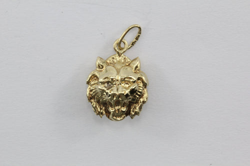 Vintage 14K Gold Double Sided Bobcat Head Charm - Queen May