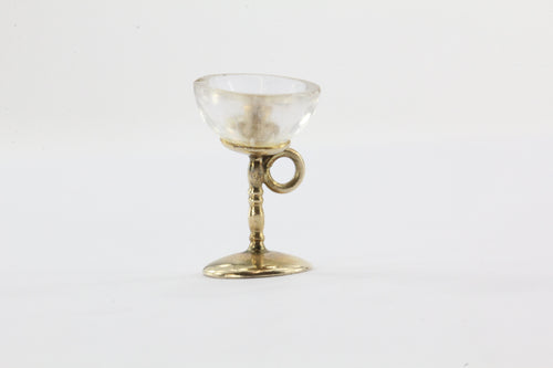Vintage 14k Gold & Lucite Wine Glass Goblet Charm - Queen May