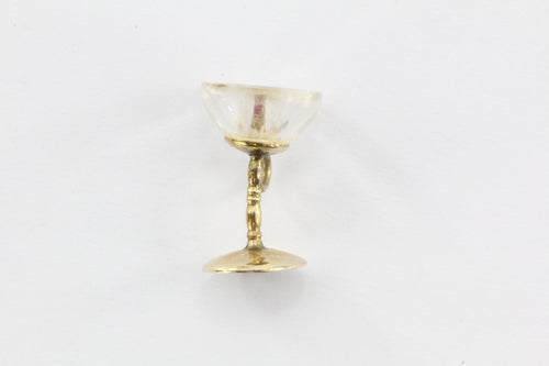 Vintage 14k Gold & Lucite Wine Glass Goblet Charm - Queen May