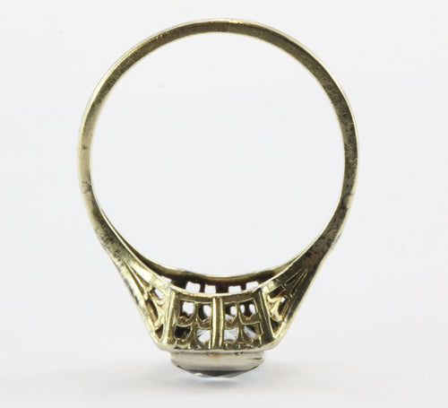 Antique Art Deco 14K Gold 1.55 Carat Aquamarine Ring - Queen May