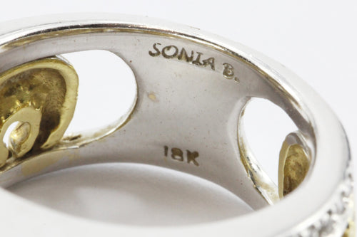 18K White & Yellow Gold Sonia Bitton 1.5 Carat Diamond Horseshoe Ring - Queen May